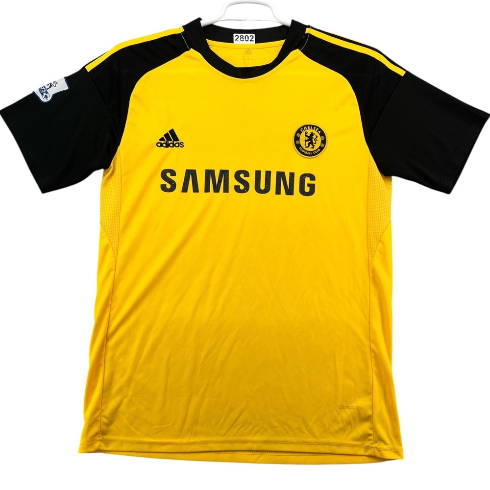 Adidas Chelsea FC 2014-15 Away Jersey Yellow Samsung Mens Large Soccer Shirt